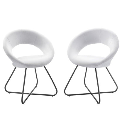 Modway Nouvelle Upholstered Fabric Dining Chair Set of 2 FredCo