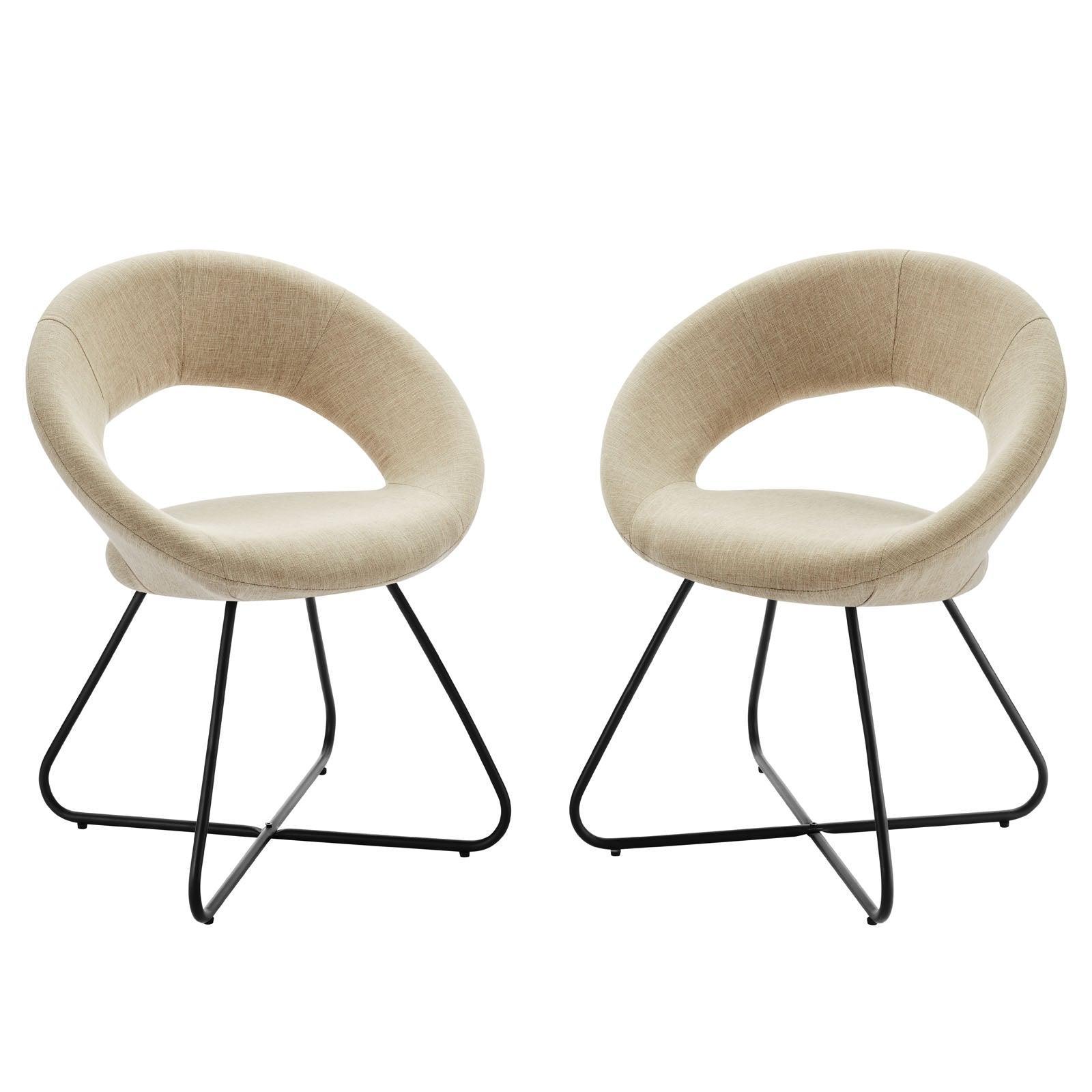 Modway Nouvelle Upholstered Fabric Dining Chair Set of 2 FredCo