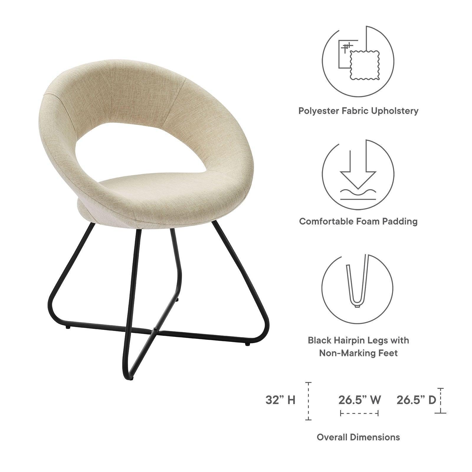 Modway Nouvelle Upholstered Fabric Dining Chair Set of 2 FredCo