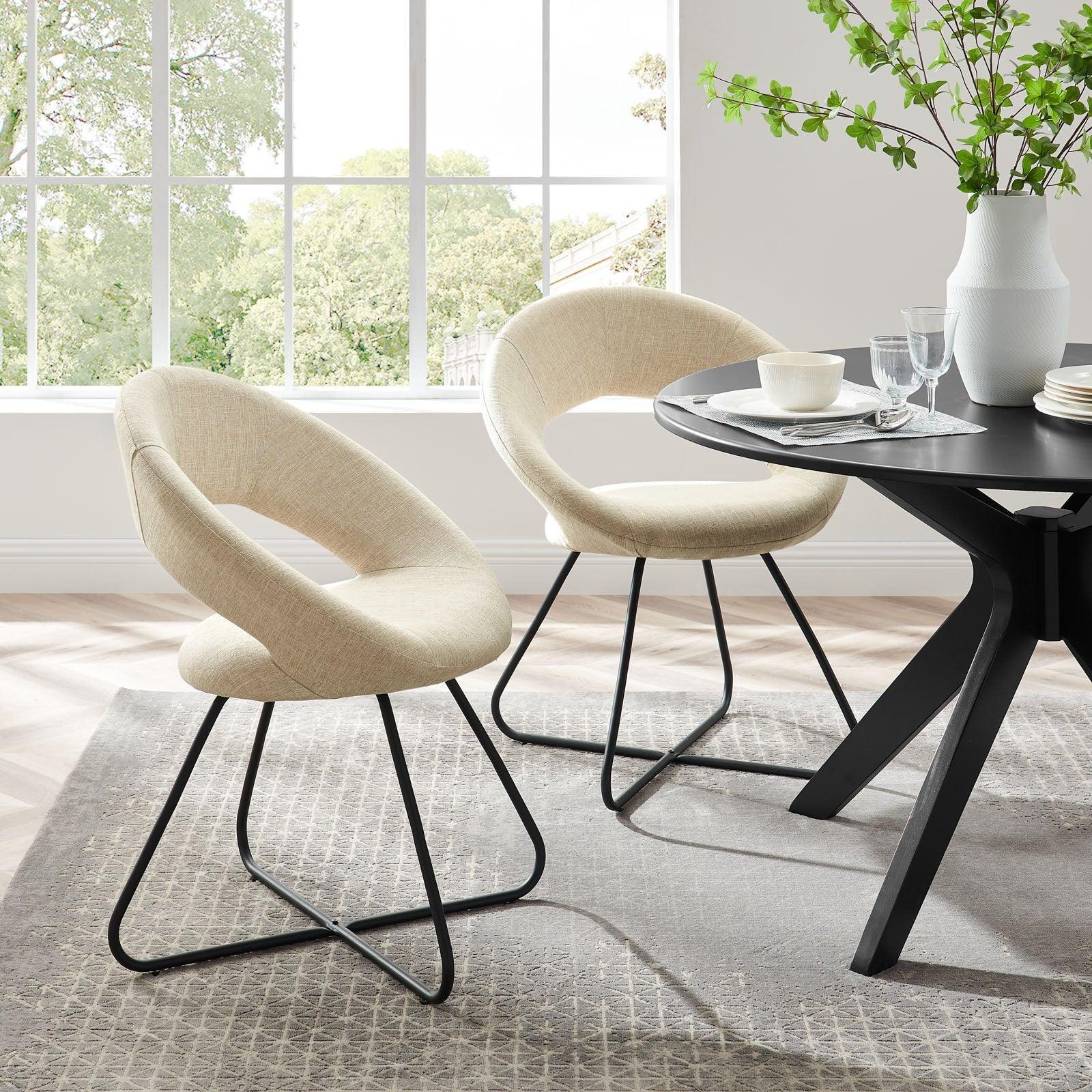 Modway Nouvelle Upholstered Fabric Dining Chair Set of 2 FredCo