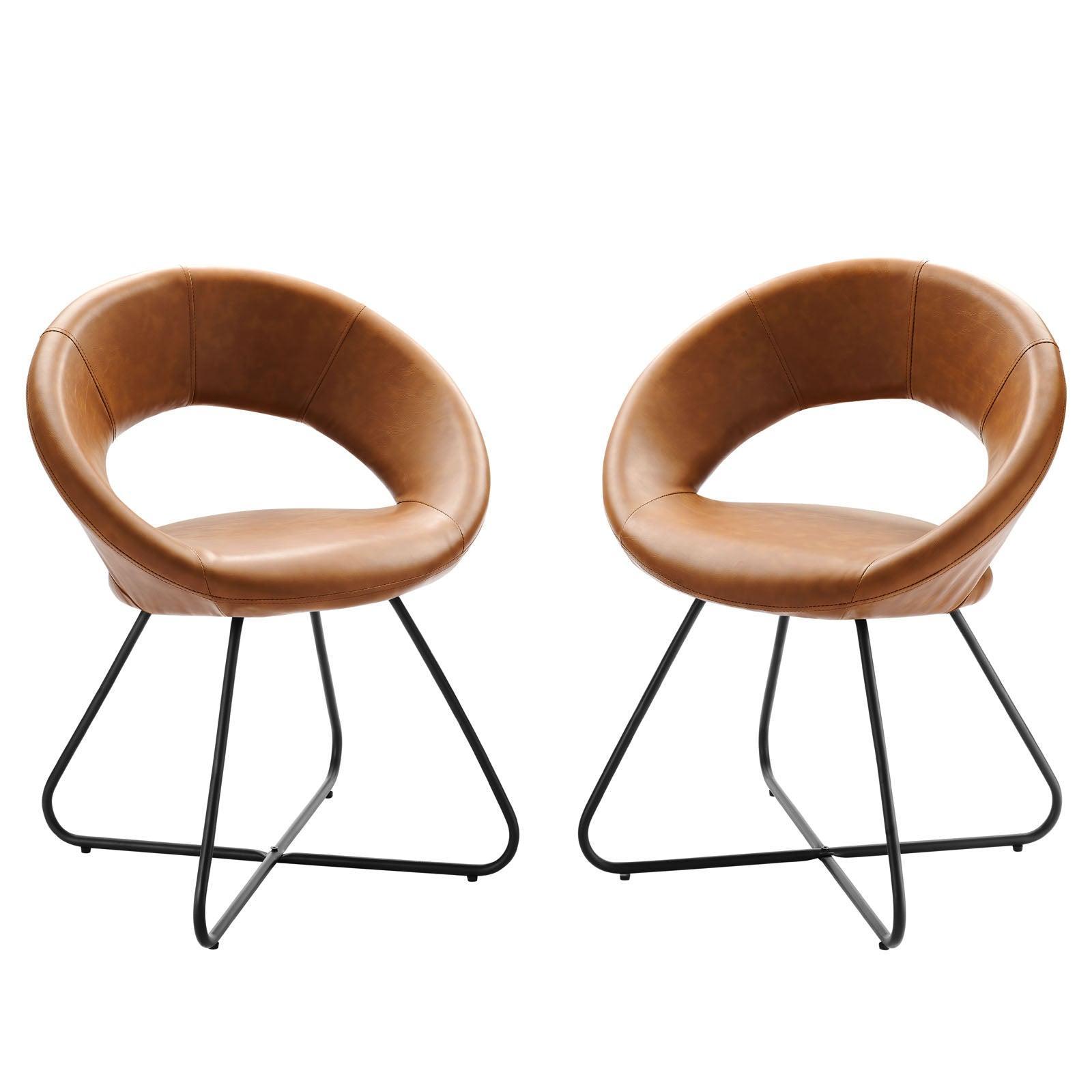 Modway Nouvelle Vegan Leather Dining Chair Set of 2 FredCo