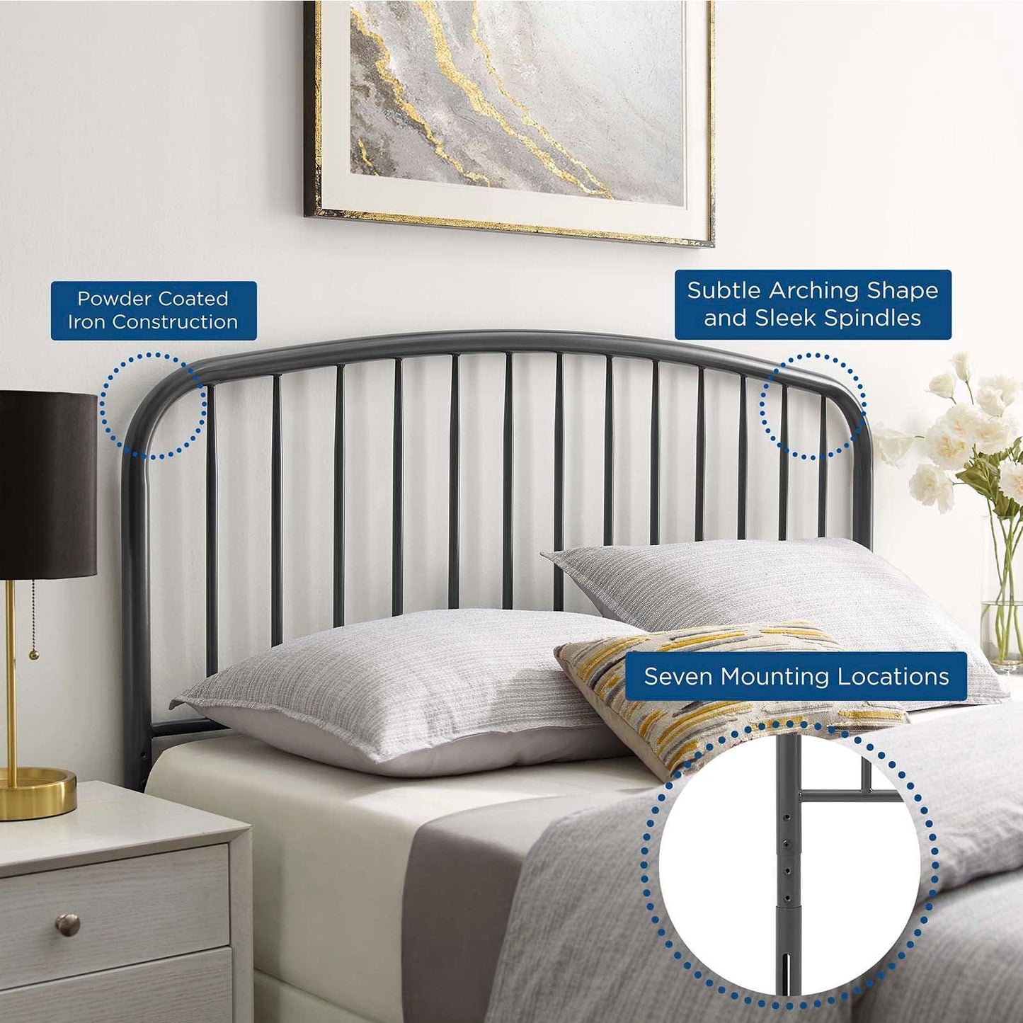 Modway Nova King Metal Headboard FredCo