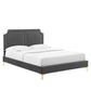 Modway Novi Performance Velvet King Bed FredCo