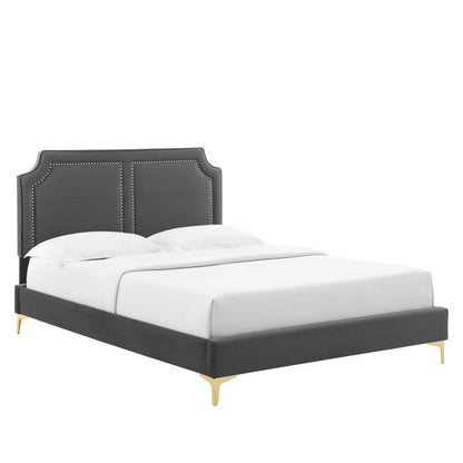 Modway Novi Performance Velvet Queen Bed FredCo