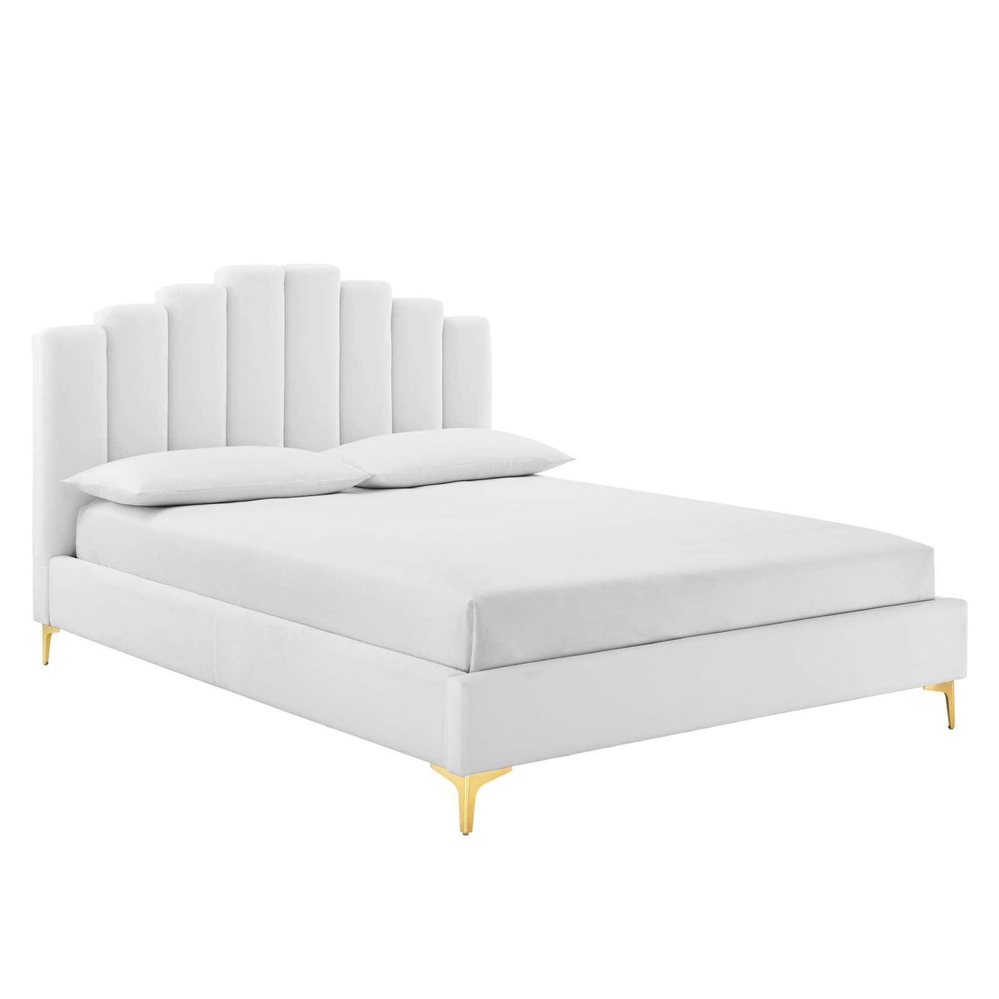 Modway Olivia Queen Performance Velvet Platform Bed FredCo