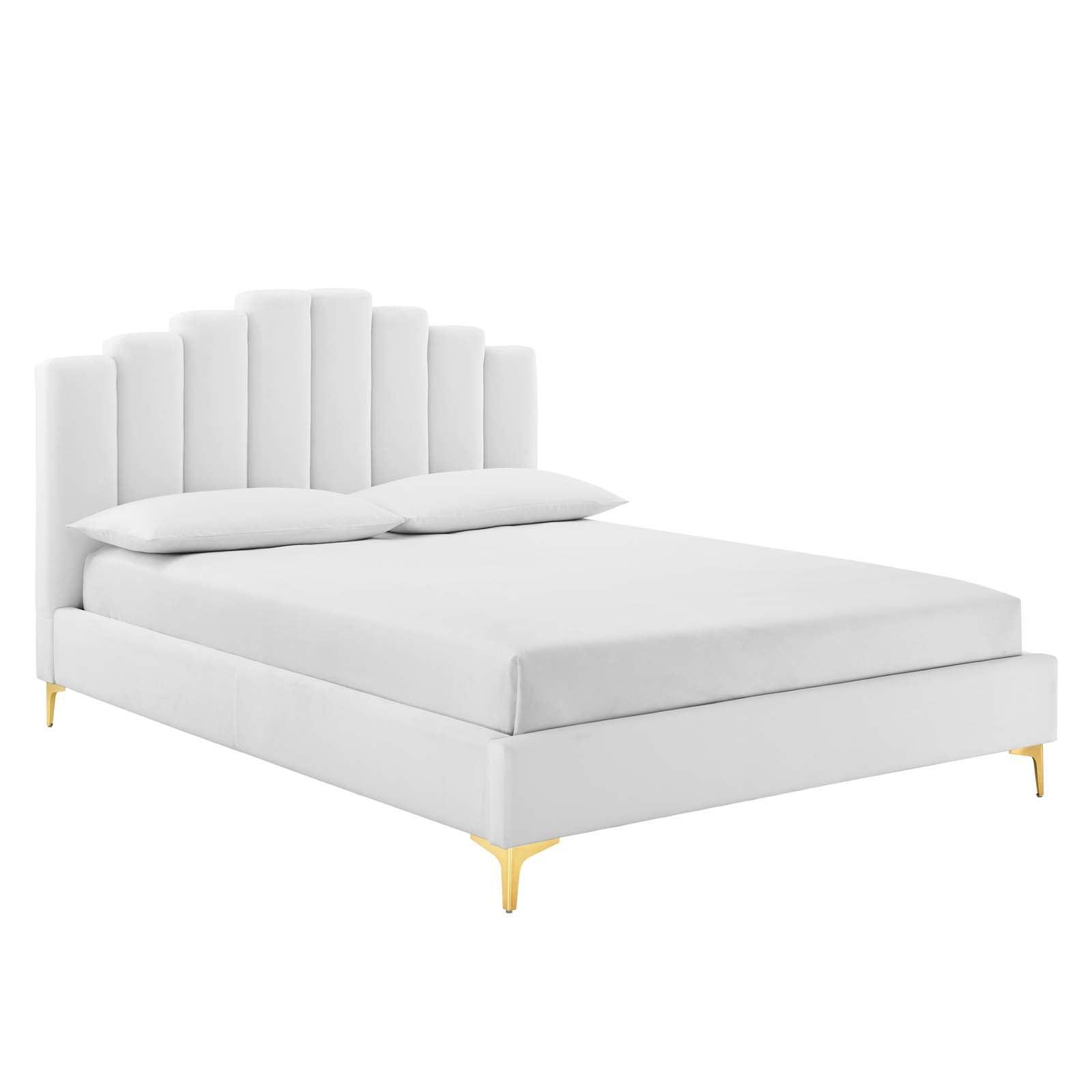 Modway Olivia Queen Performance Velvet Platform Bed FredCo