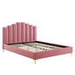 Modway Olivia Queen Performance Velvet Platform Bed FredCo