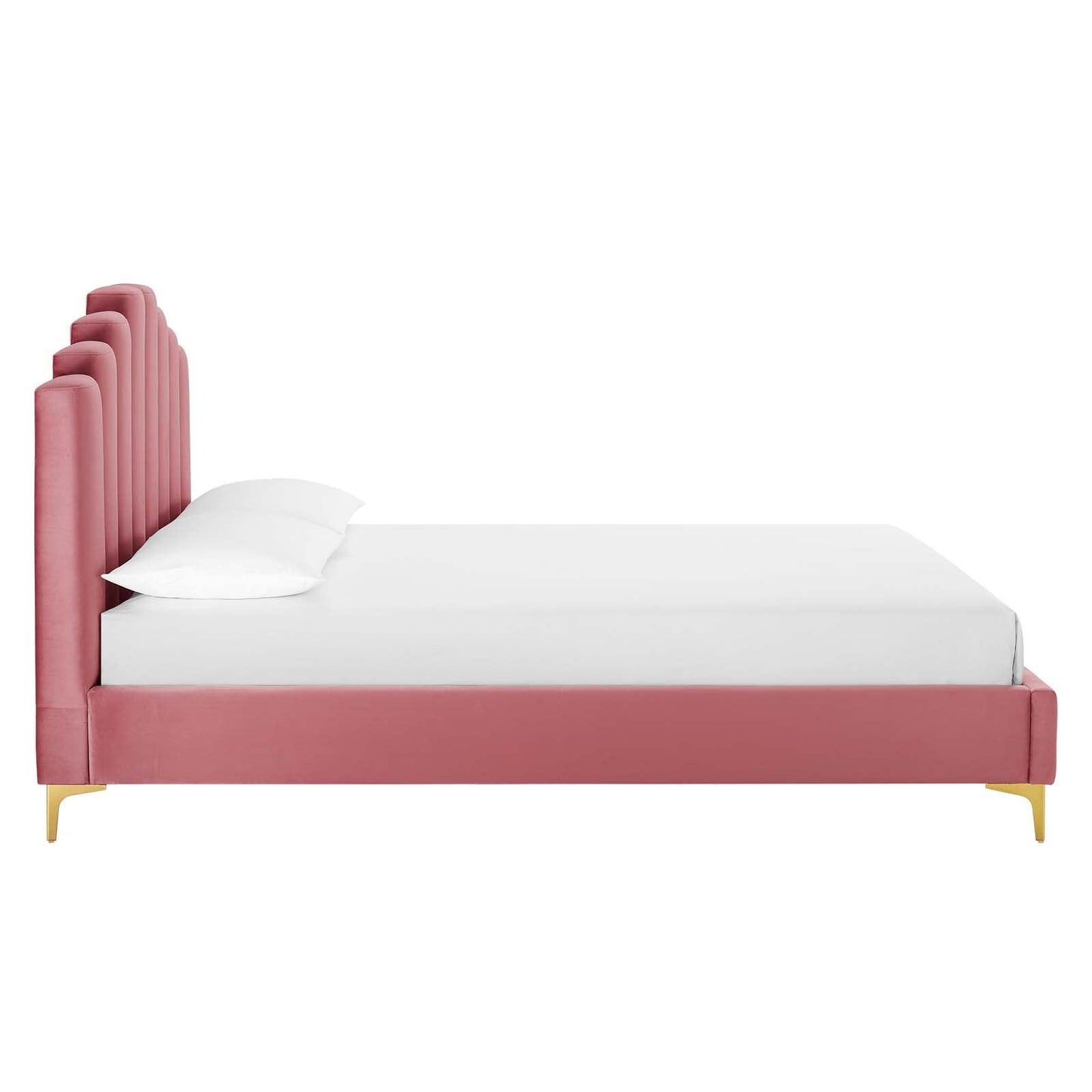 Modway Olivia Queen Performance Velvet Platform Bed FredCo