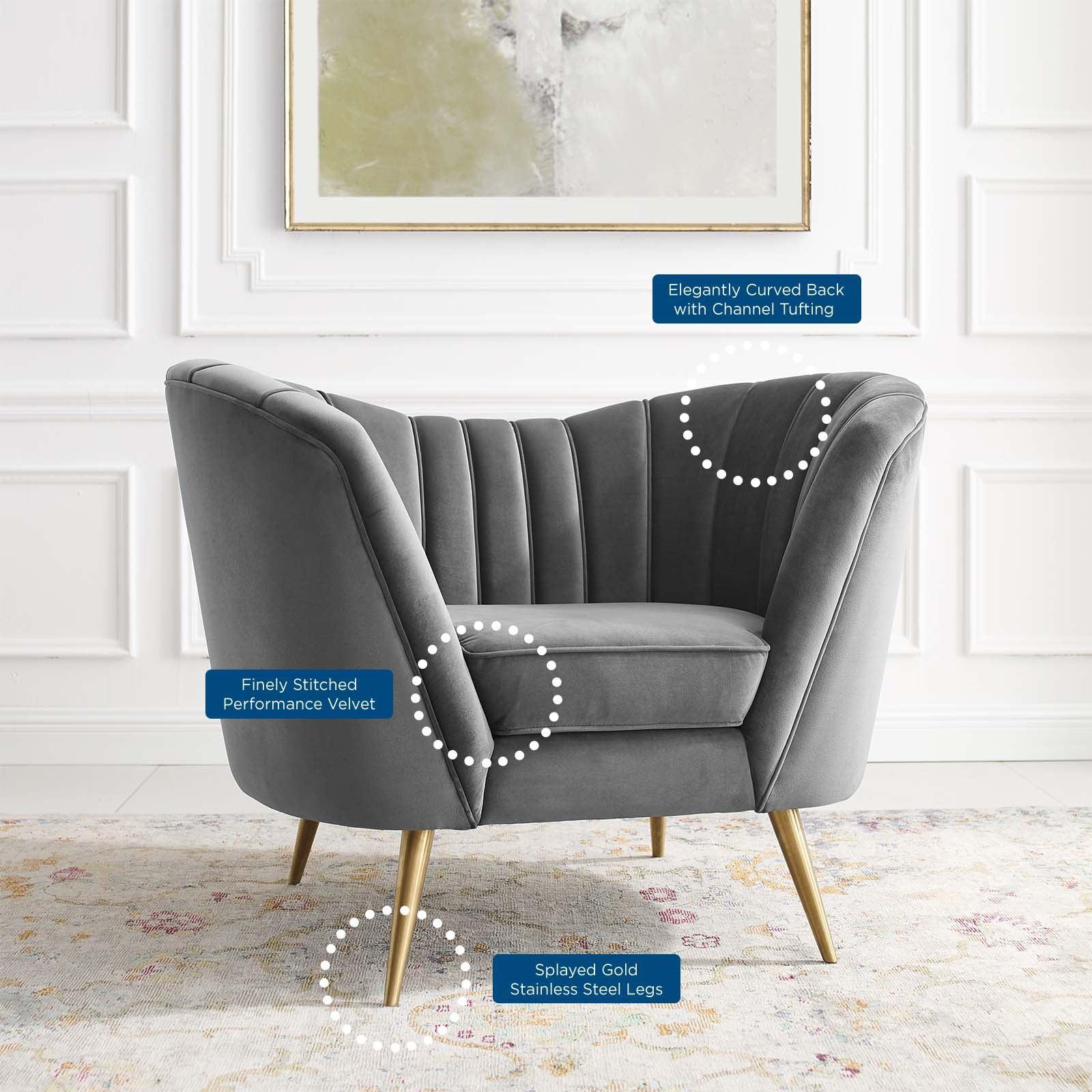 Modway Opportunity Performance Velvet Armchair FredCo