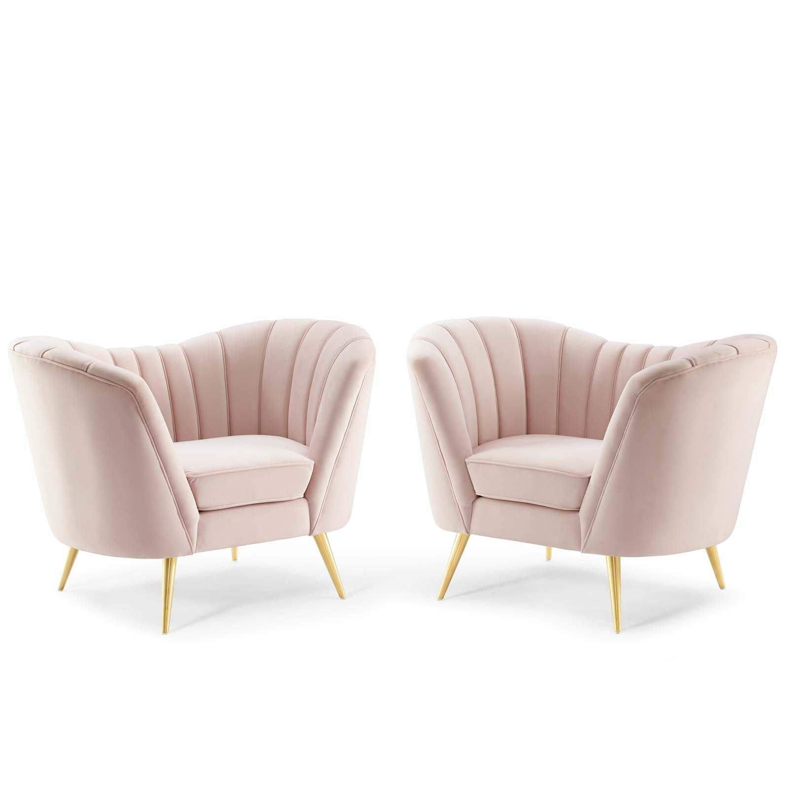 Modway Opportunity Performance Velvet Armchair Set of 2 FredCo