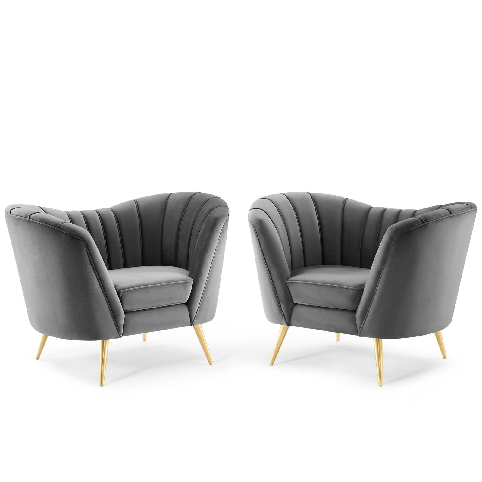 Modway Opportunity Performance Velvet Armchair Set of 2 FredCo