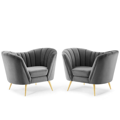 Modway Opportunity Performance Velvet Armchair Set of 2 FredCo