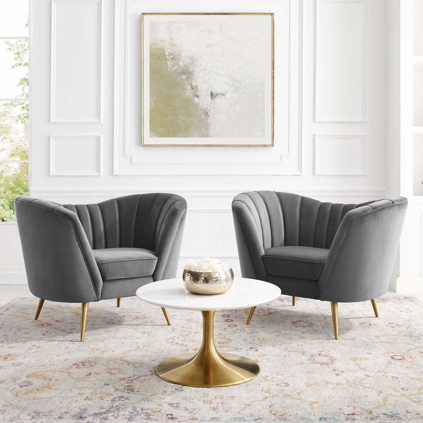 Modway Opportunity Performance Velvet Armchair Set of 2 FredCo