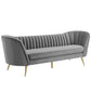 Modway Opportunity Vertical Channel Tufted Curved Performance Velvet Sofa FredCo