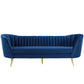 Modway Opportunity Vertical Channel Tufted Curved Performance Velvet Sofa FredCo