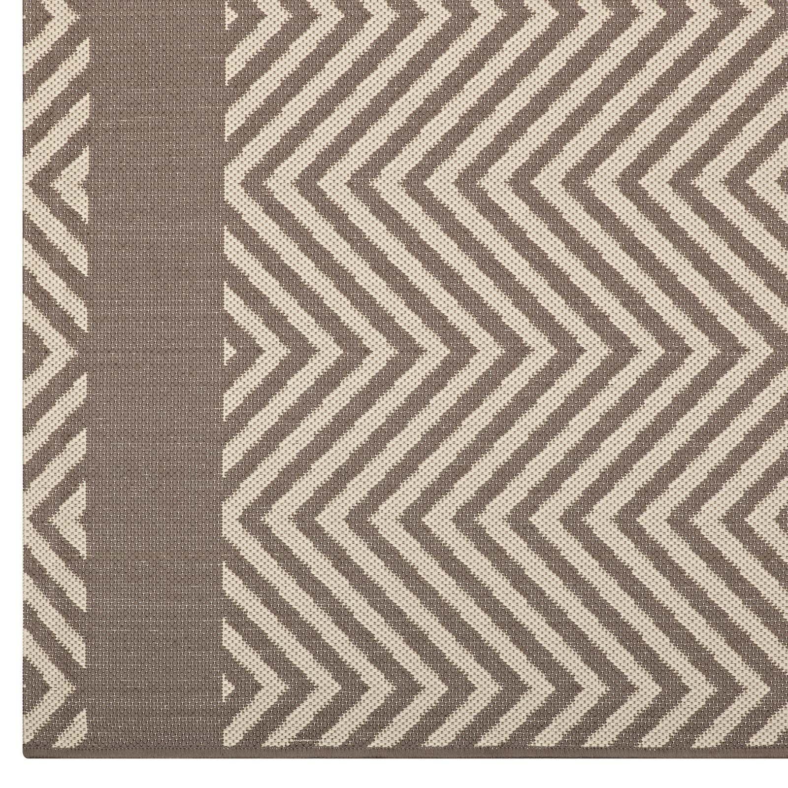 Modway Optica Chevron With End Borders Indoor and Outdoor Area Rug FredCo