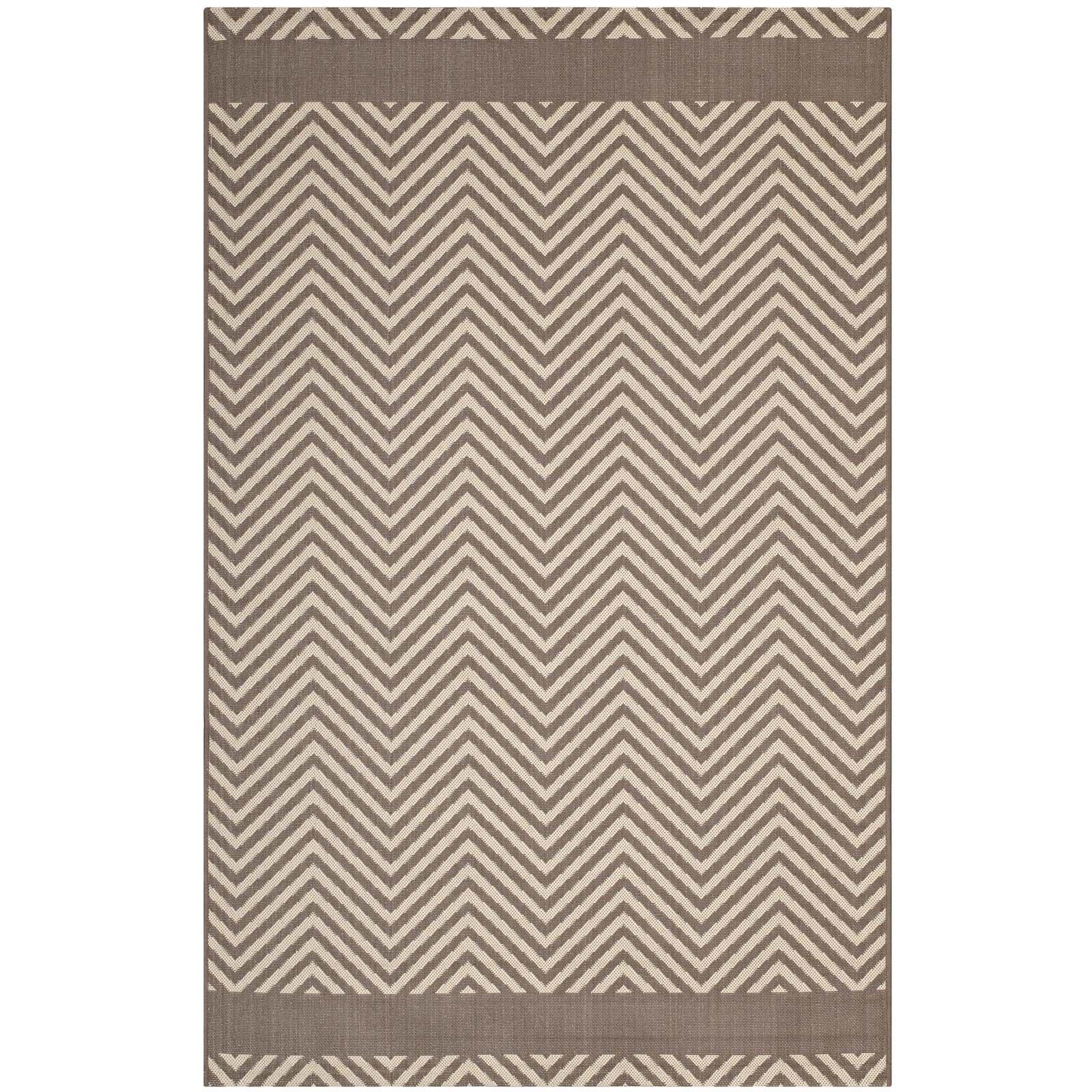 Modway Optica Chevron With End Borders Indoor and Outdoor Area Rug FredCo