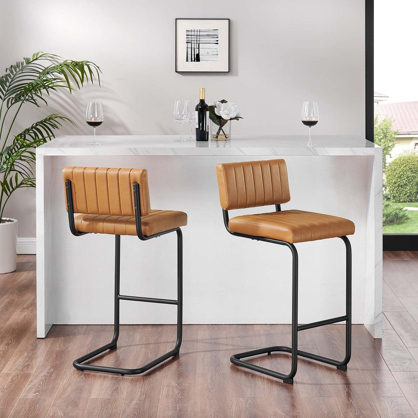 Modway Parity Vegan Leather Counter Stools - Set of 2 FredCo