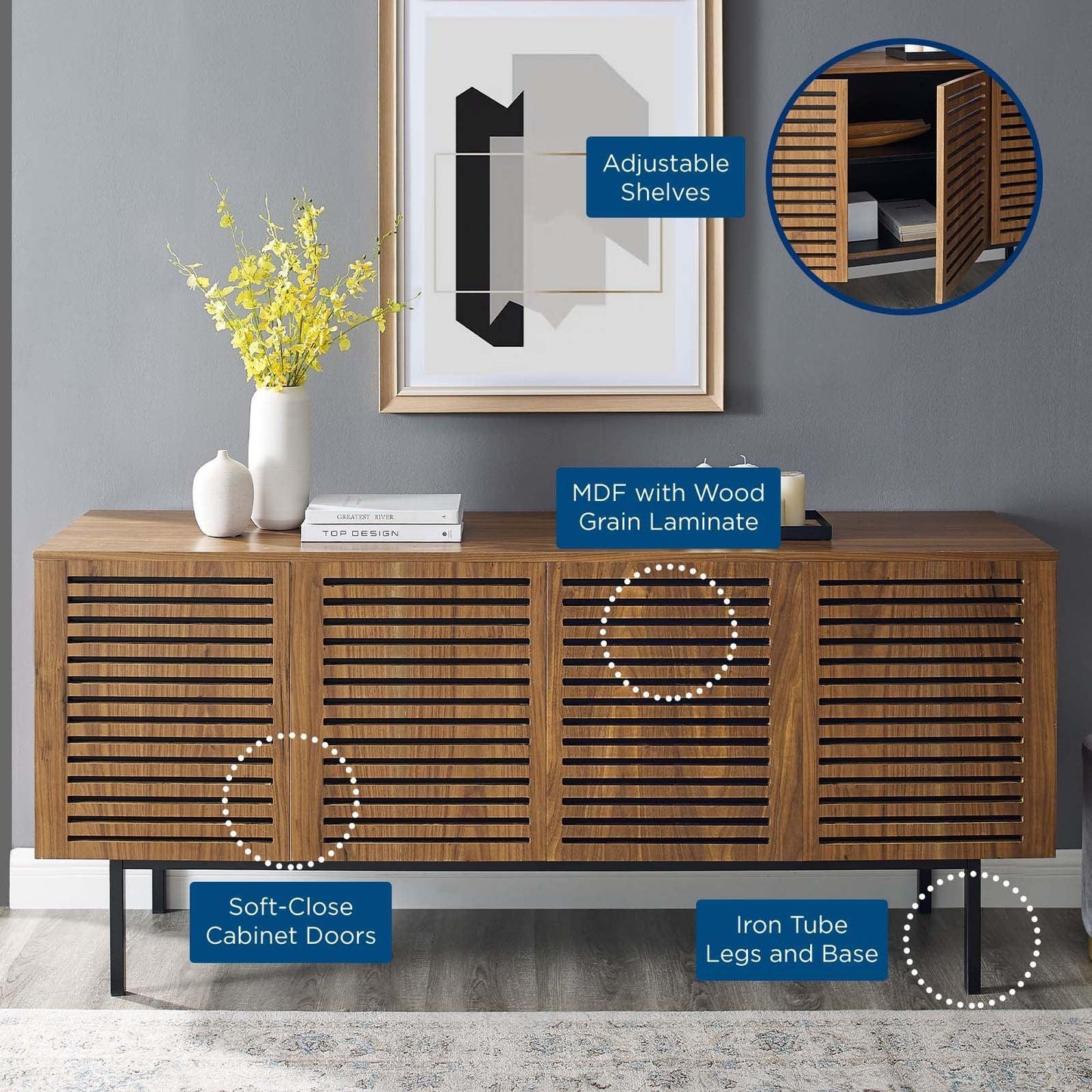 Modway Parker 73" Tall TV Stand FredCo