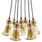 Modway Peak Brass Cone and Glass Globe Cluster Pendant Chandelier FredCo