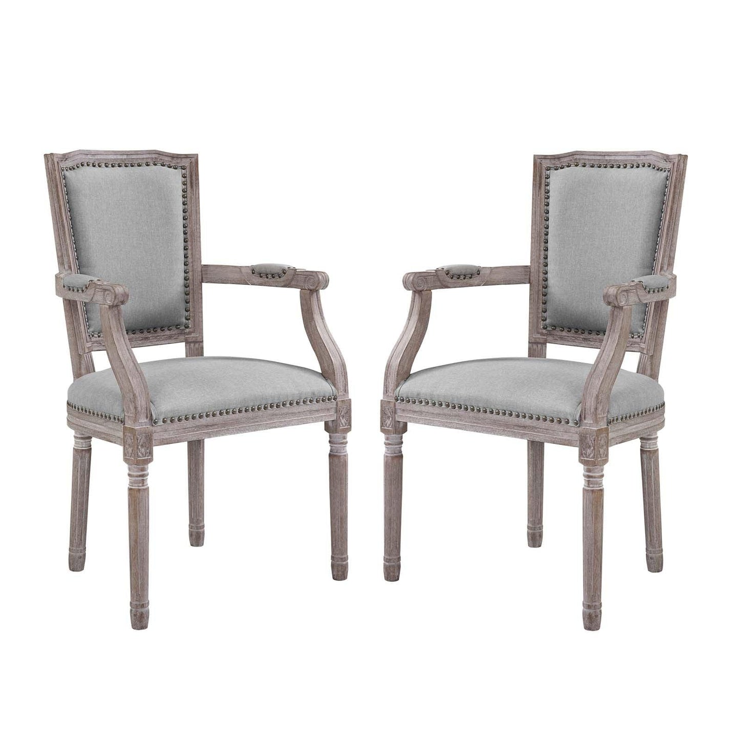 Modway Penchant Dining Armchair Upholstered Fabric Set of 2 FredCo