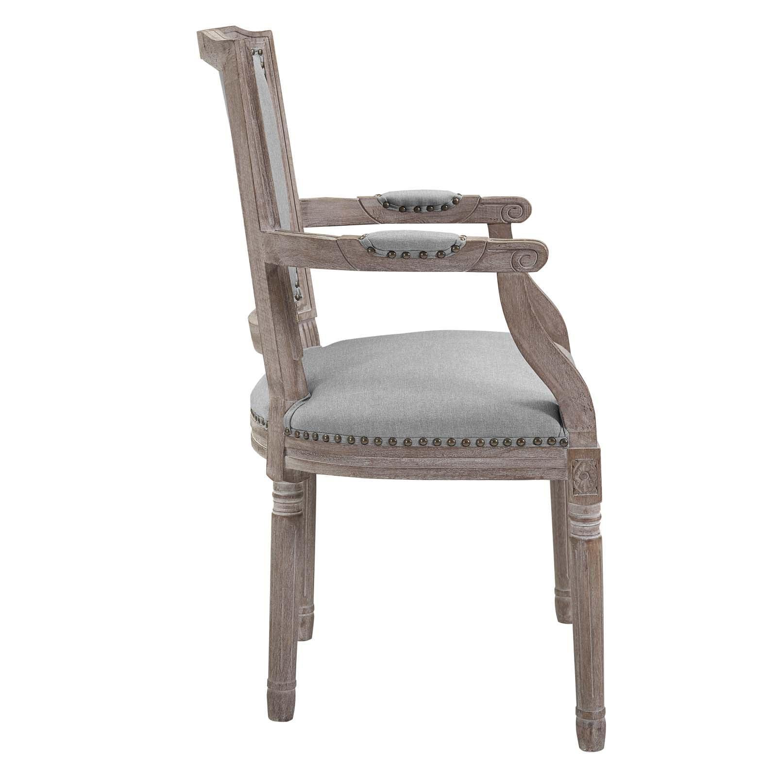Modway Penchant Vintage French Upholstered Fabric Dining Armchair FredCo