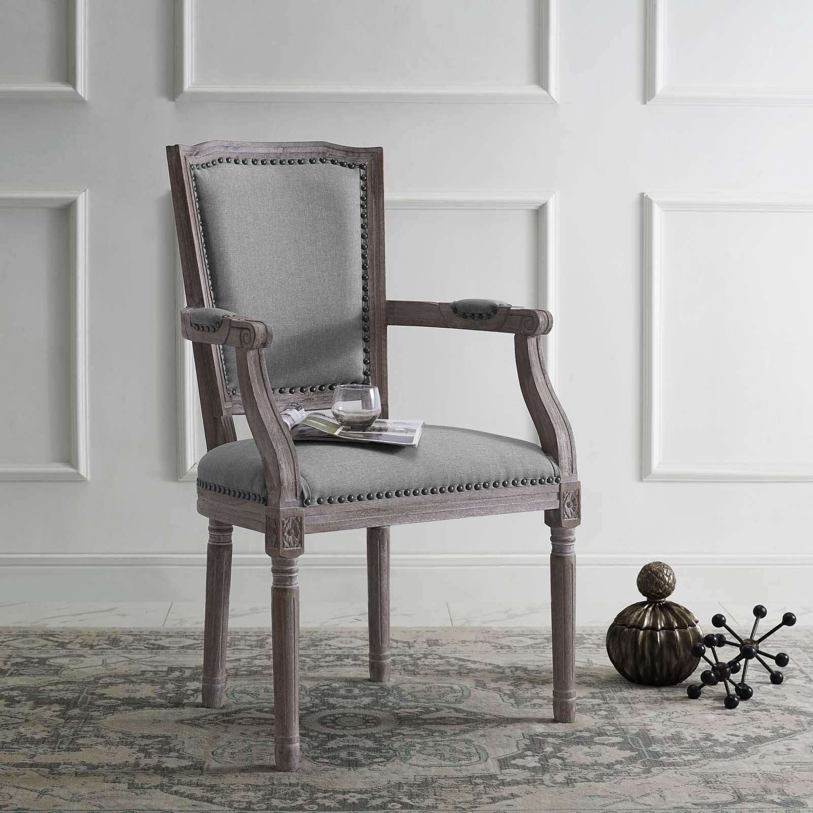 Modway Penchant Vintage French Upholstered Fabric Dining Armchair FredCo
