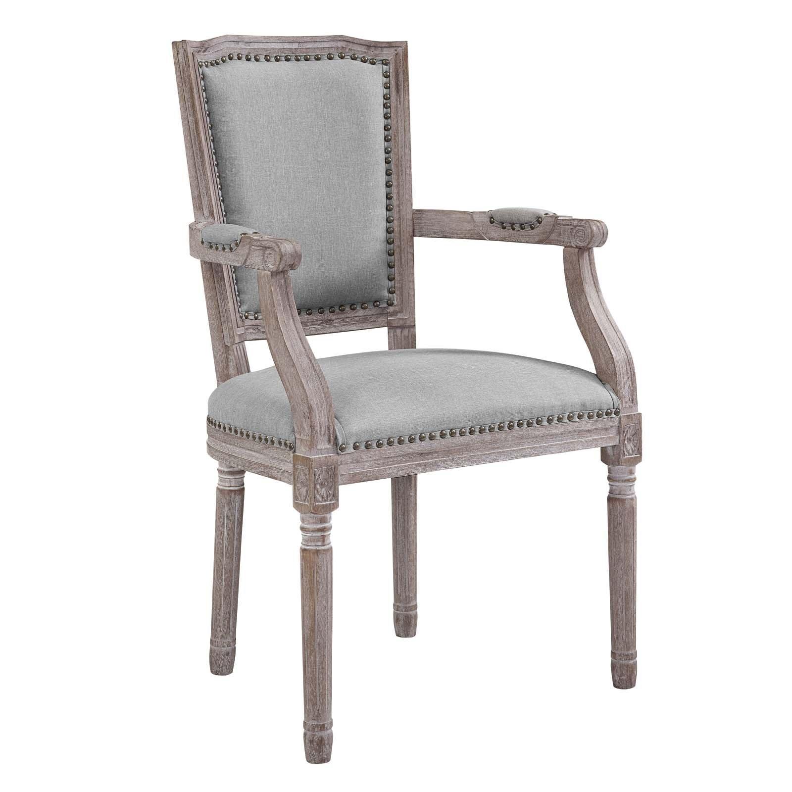 Modway Penchant Vintage French Upholstered Fabric Dining Armchair FredCo