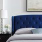 Modway Penelope Tufted Wingback Queen Performance Velvet Platform Bed FredCo