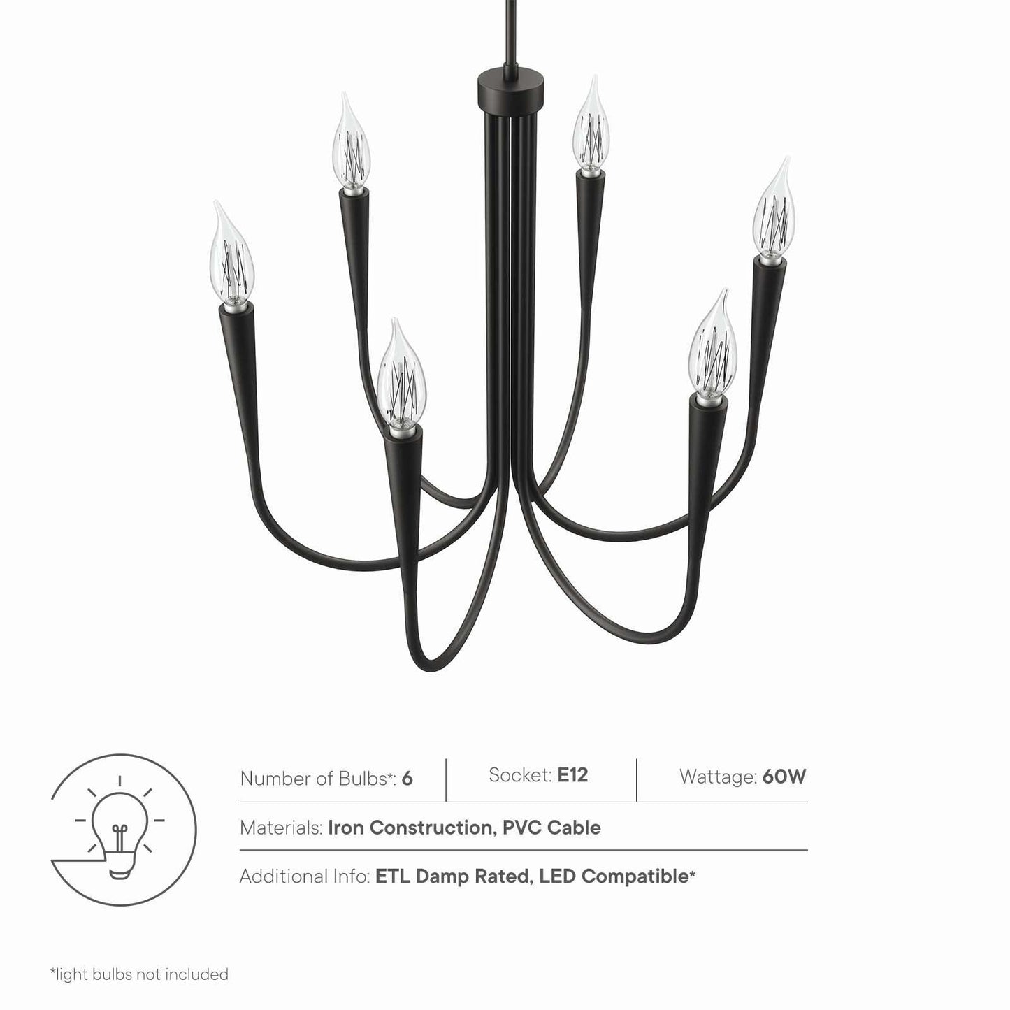 Modway Penrose 6-Light Chandelier FredCo