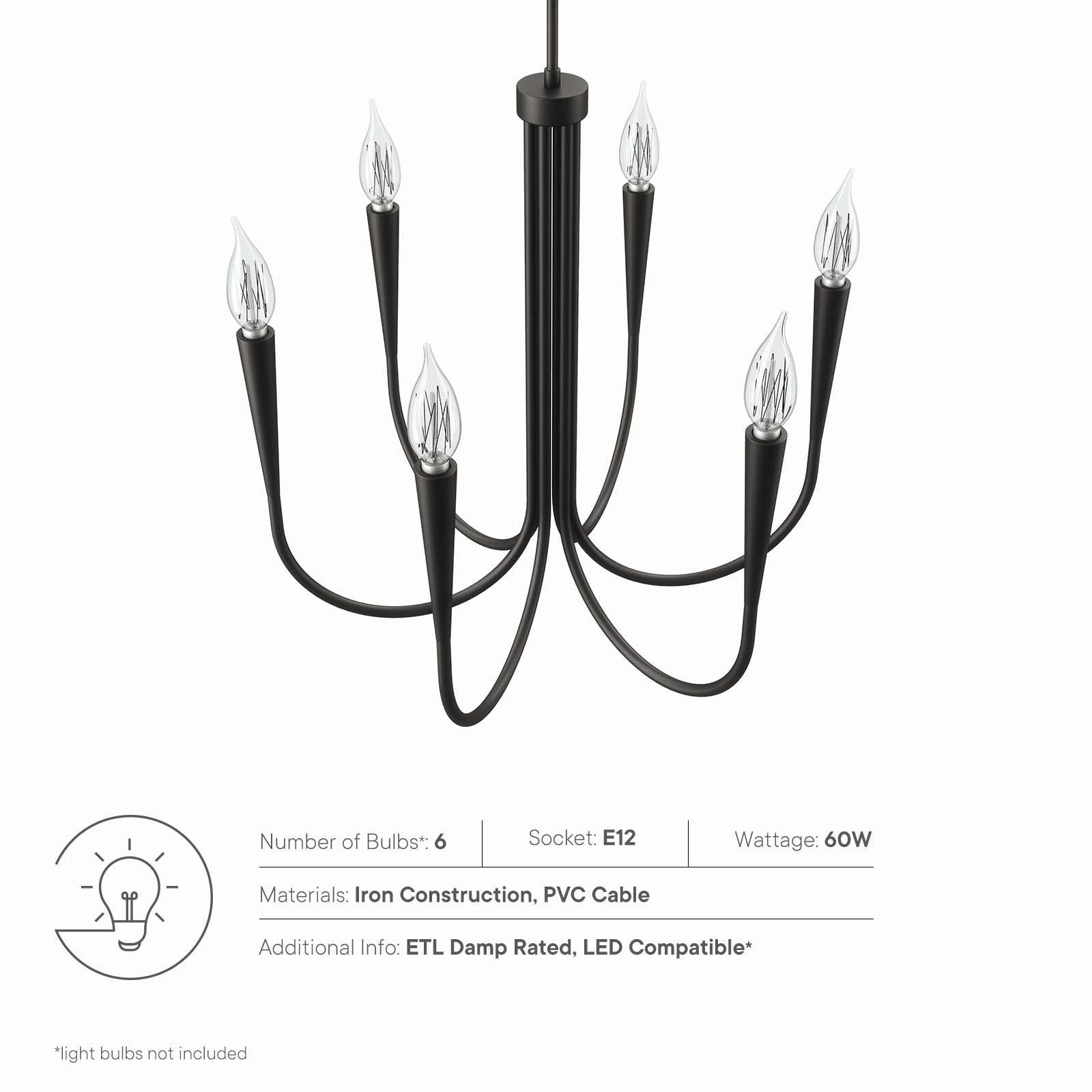 Modway Penrose 6-Light Chandelier FredCo
