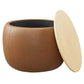 Modway Perla Round Vegan Leather Storage Ottoman FredCo