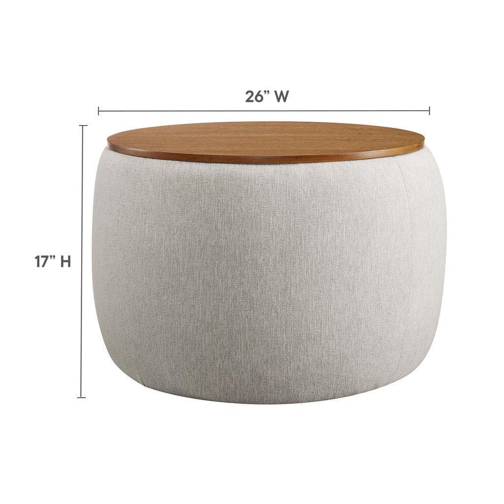 Modway Perla Woven Heathered Fabric Upholstered Storage Ottoman FredCo