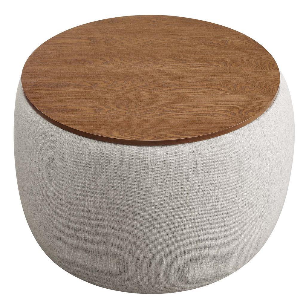 Modway Perla Woven Heathered Fabric Upholstered Storage Ottoman FredCo