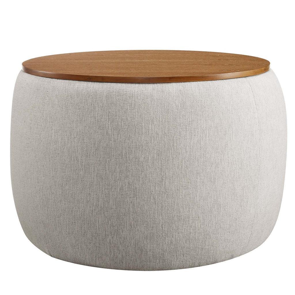 Modway Perla Woven Heathered Fabric Upholstered Storage Ottoman FredCo
