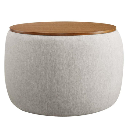 Modway Perla Woven Heathered Fabric Upholstered Storage Ottoman FredCo