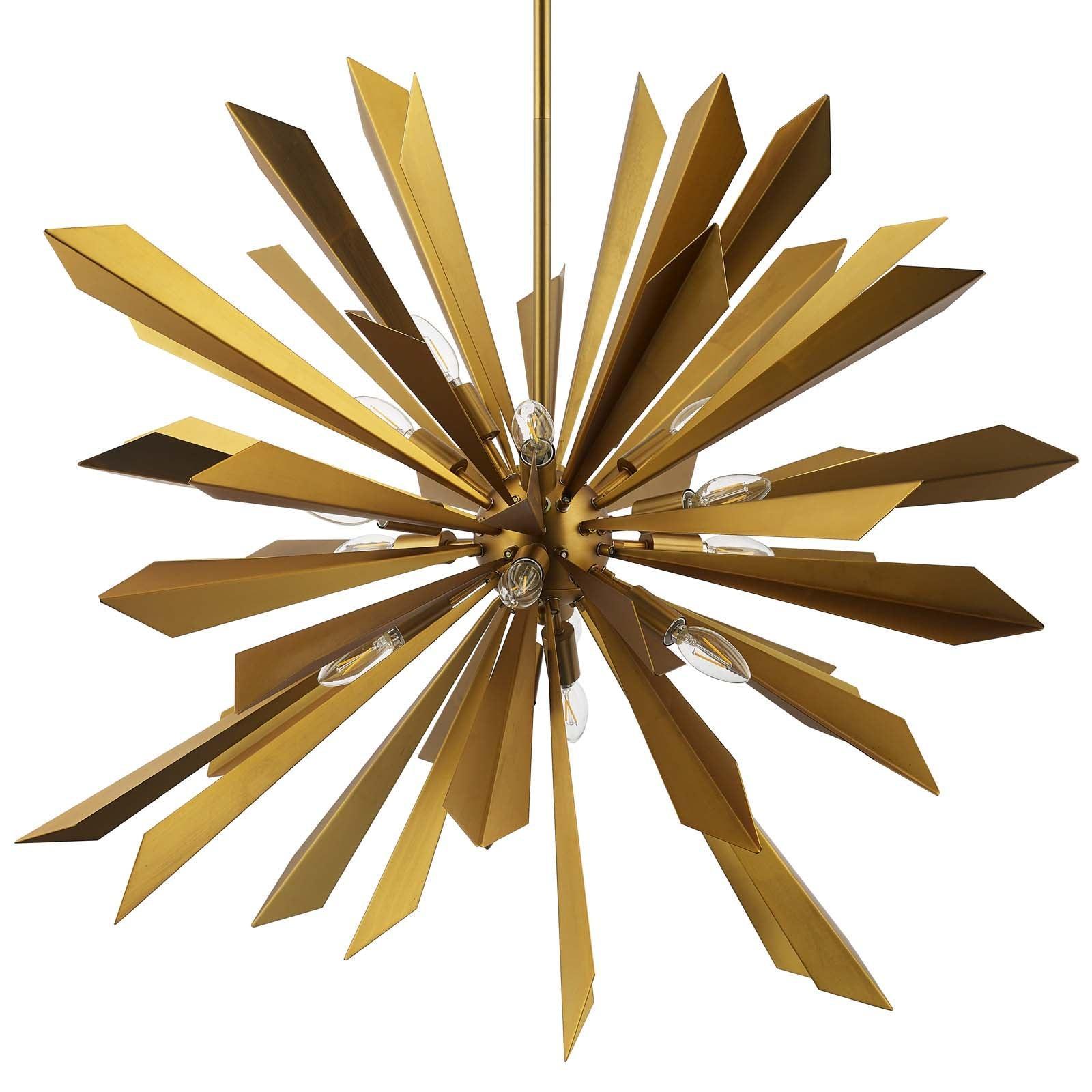 Modway Pervade Brass Pendant Light Chandelier FredCo