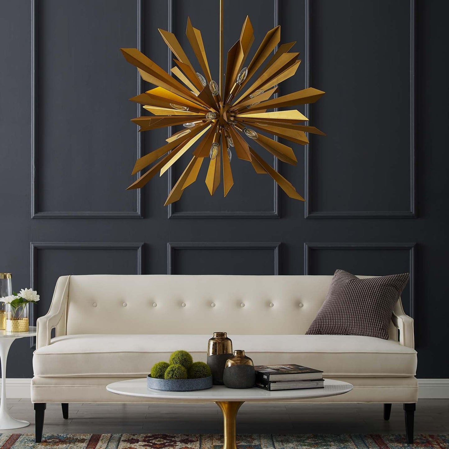 Modway Pervade Brass Pendant Light Chandelier FredCo