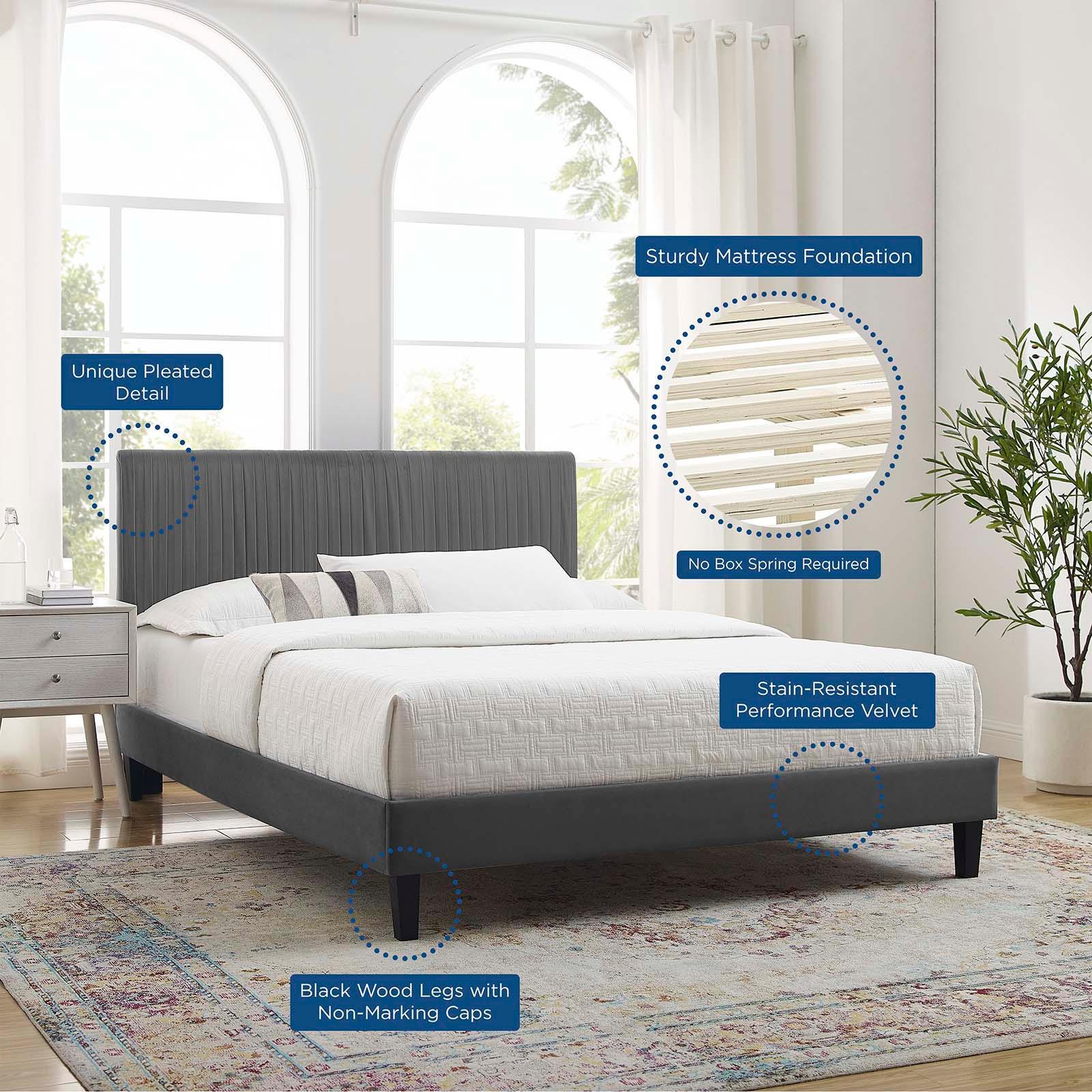 Modway Peyton Performance Velvet King Platform Bed FredCo