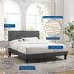 Modway Peyton Performance Velvet King Platform Bed FredCo