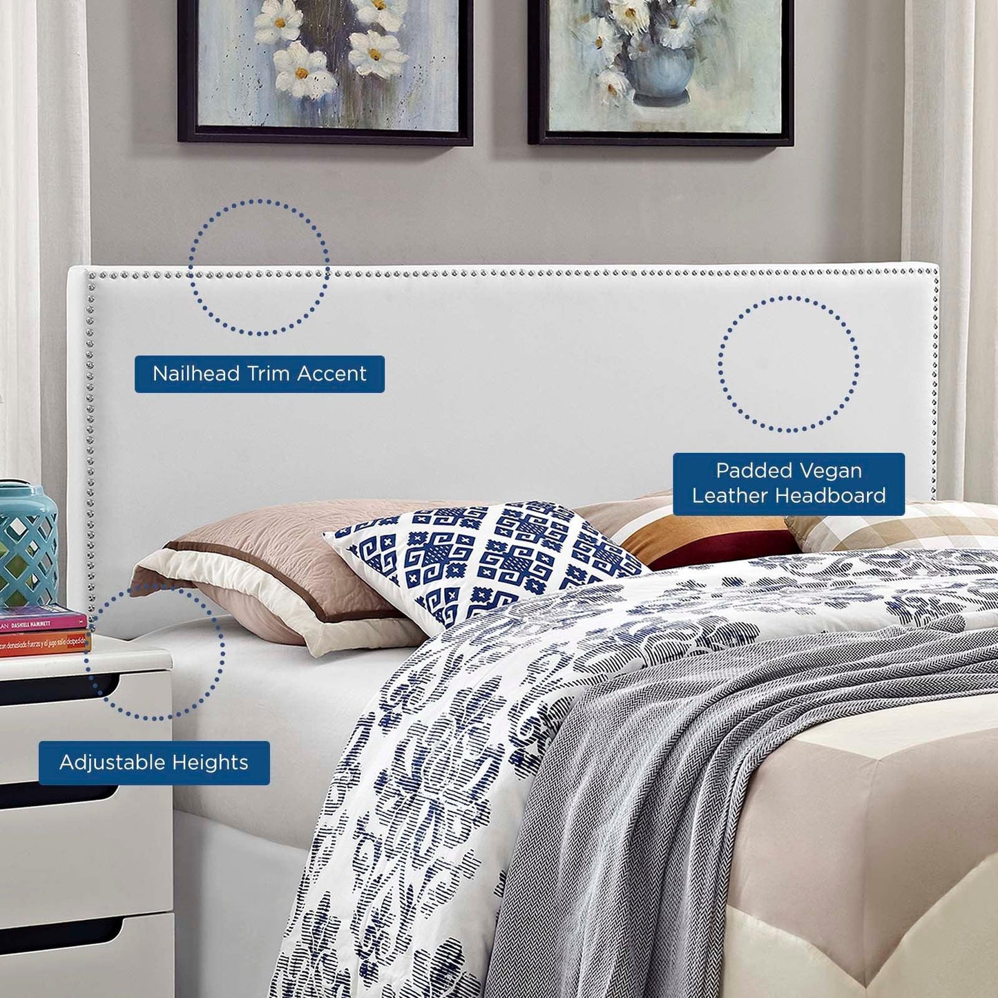 Modway Phoebe Full Upholstered Vinyl Headboard FredCo