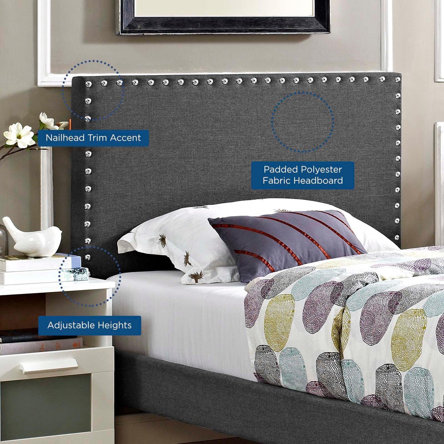 Modway Phoebe Twin Upholstered Fabric Headboard FredCo