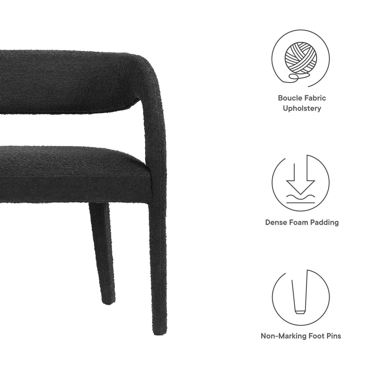 Modway Pinnacle Boucle Fabric Accent Bench, EEI-6571 FredCo