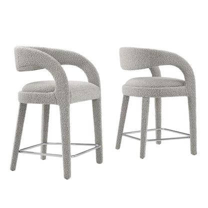 Modway Pinnacle Boucle Upholstered Counter Stool Set of Two, EEI-6565 FredCo