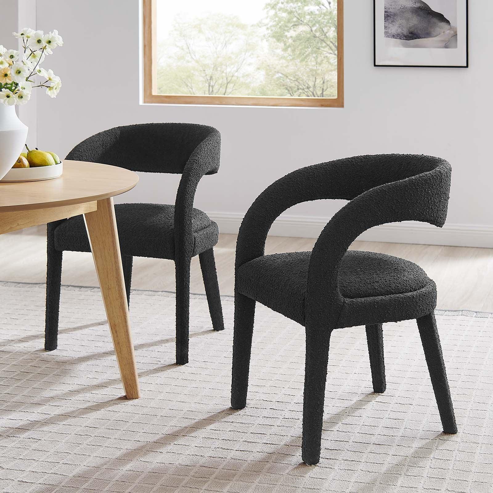 Modway Pinnacle Boucle Upholstered Dining Chair Set of Two, EEI-6562 FredCo