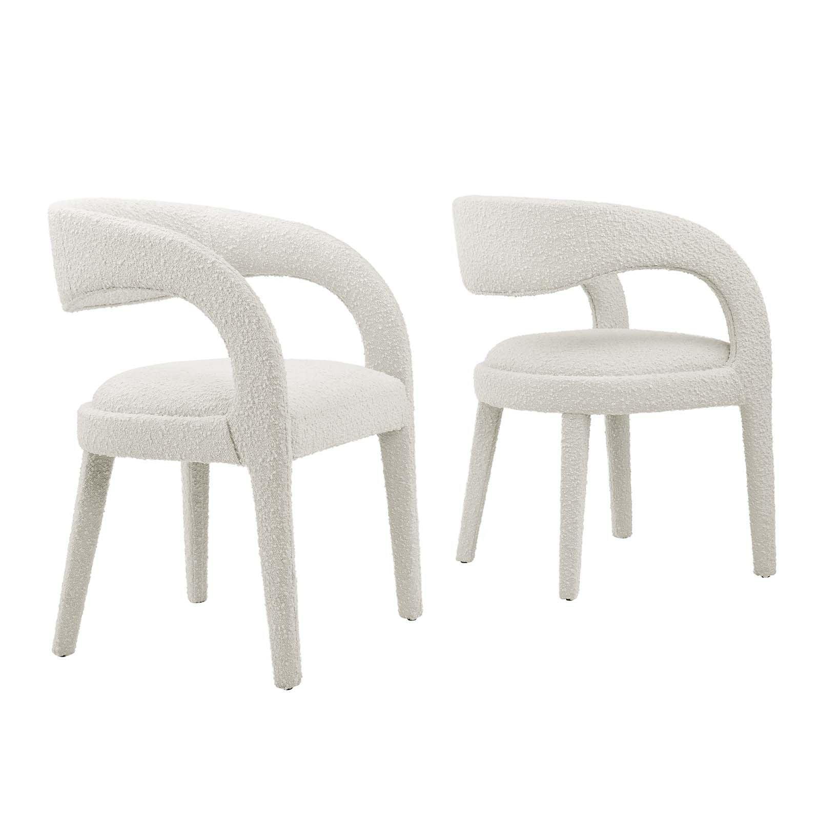 Modway Pinnacle Boucle Upholstered Dining Chair Set of Two, EEI-6562 FredCo