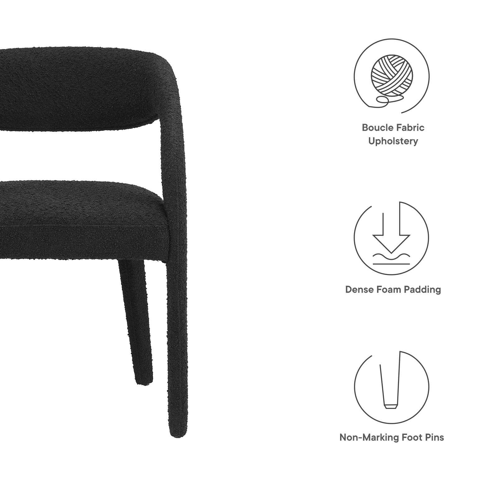 Modway Pinnacle Boucle Upholstered Dining Chair Set of Two, EEI-6562 FredCo