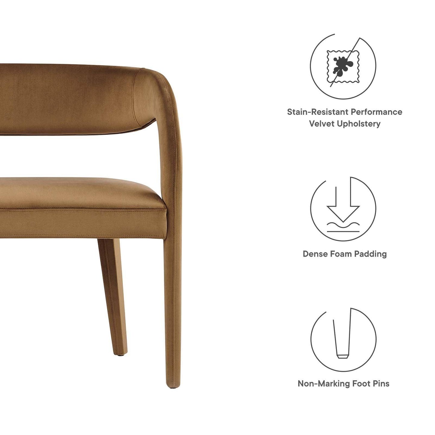 Modway Pinnacle Performance Velvet Accent Bench, EEI-6572 FredCo