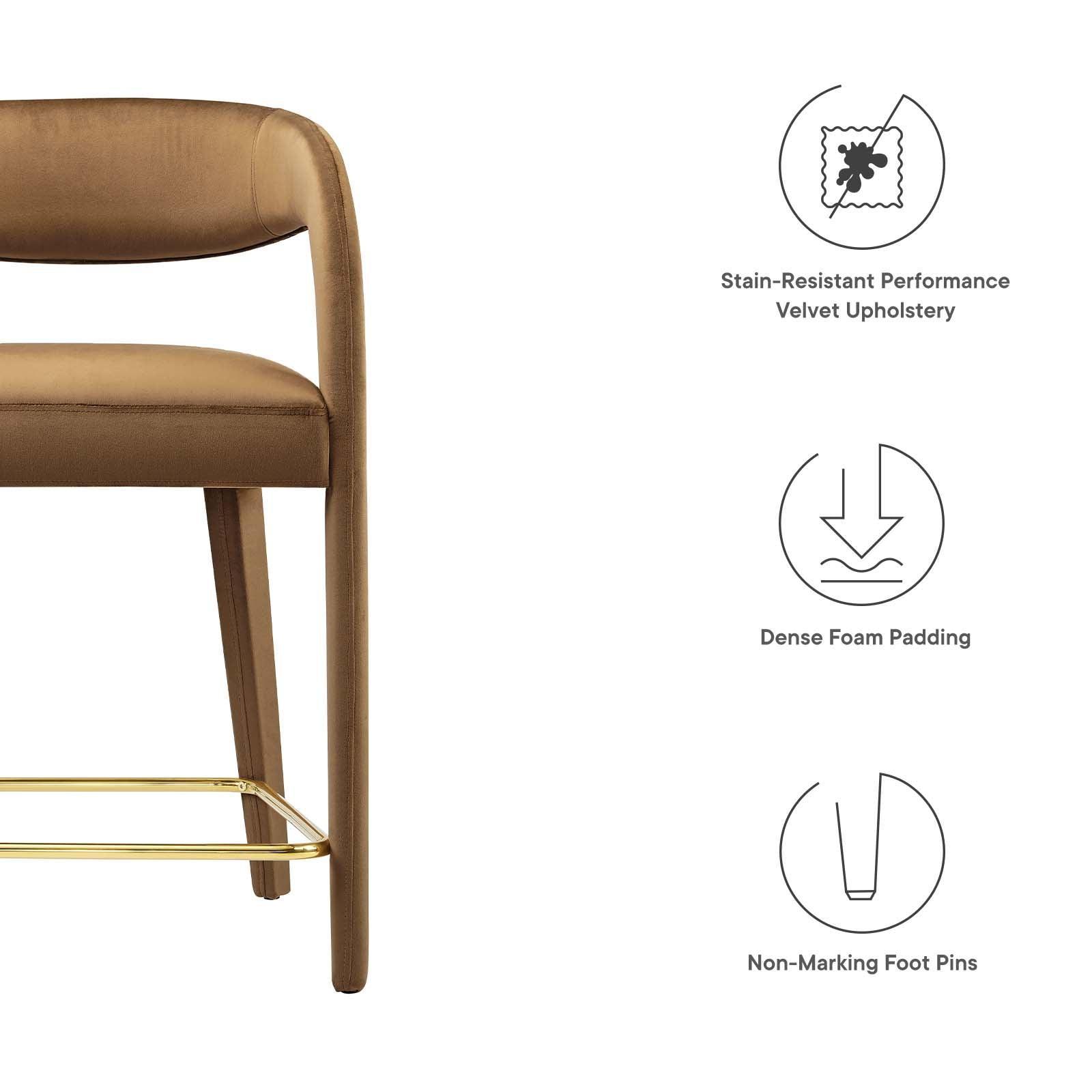 Modway Pinnacle Performance Velvet Counter Stool Set of Two, EEI-6566 FredCo