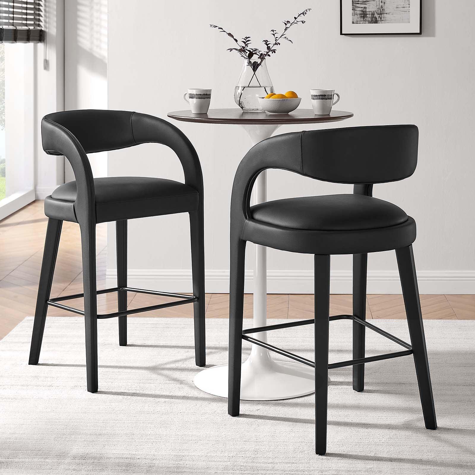 Modway Pinnacle Vegan Leather Bar Stool Set of Two, EEI-6567 FredCo